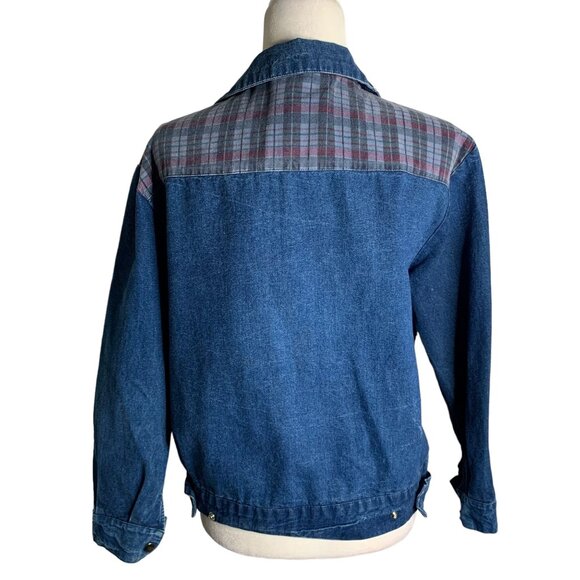 Vintage 90s Pacific Express Denim Jacket M Blue Snap Front Pockets Long Sleeve - Picture 4 of 6